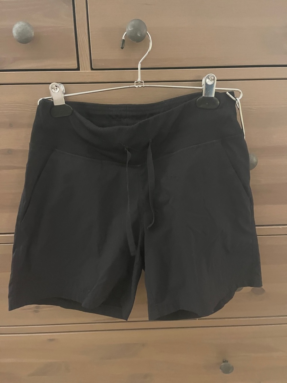 Tuff Athletics Black Ribbed-Waist Athletic Shorts